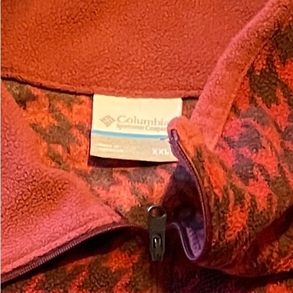 Columbia | Quarter Zip Fleece Pullover | Red Houndstooth | XXL | Good Condition - Picture 4 of 4